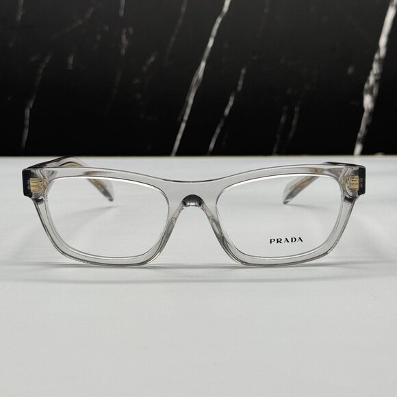 NEW PRADA PRB01V 12R1O1 WOMEN TRANSPARENT GRAY VPR B01 12R1O1 EYEGLASSES - Picture 3 of 9